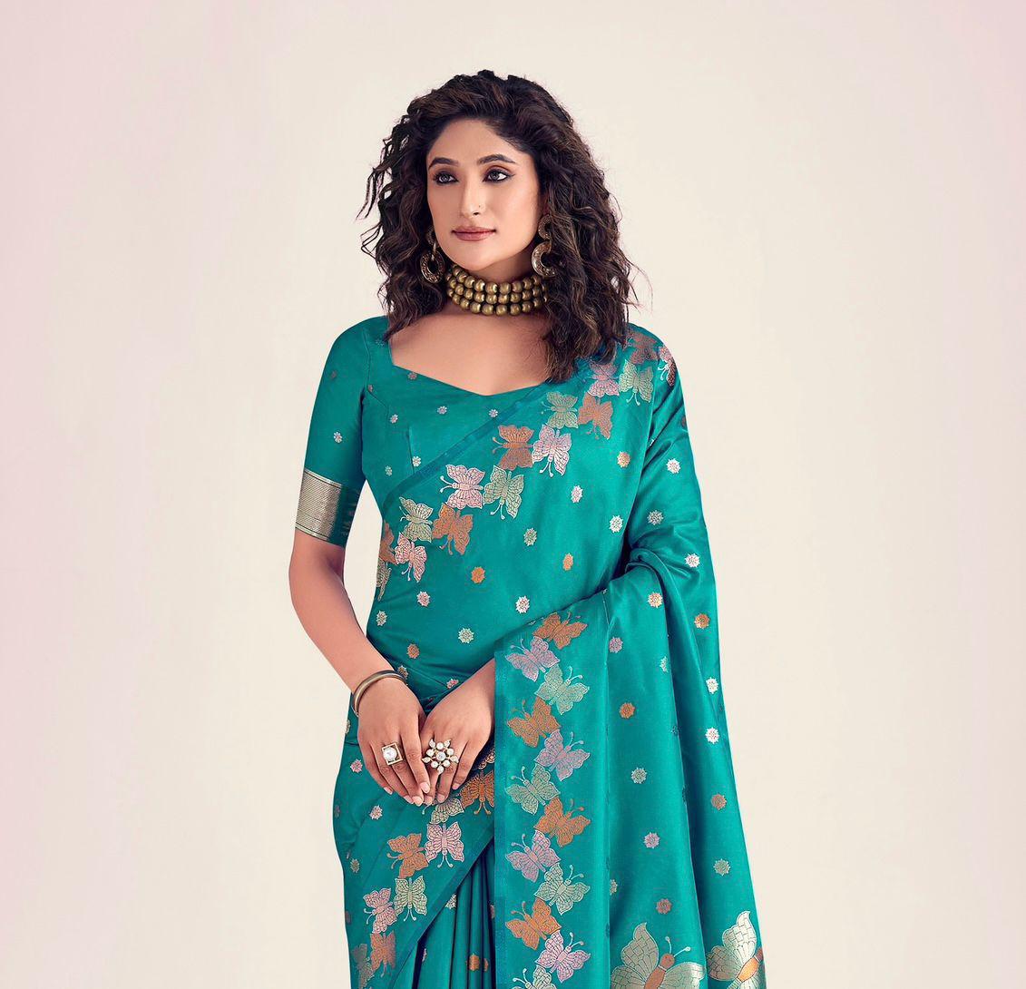 Royal Purple Lichi Silk Saree Jacquard Magic