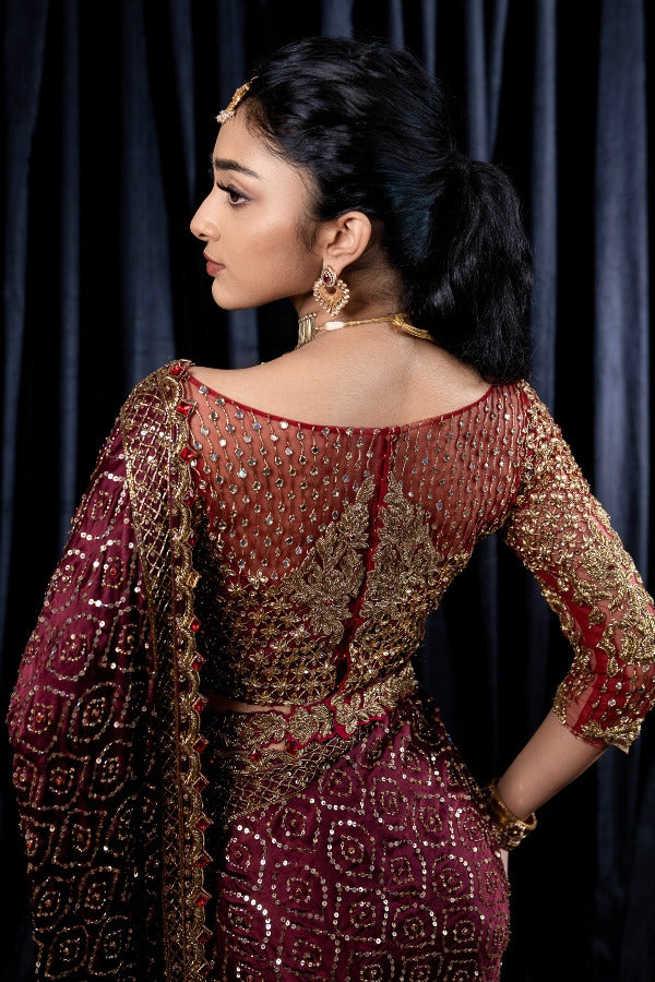 Kasturi Silk Georgette Saree with Heavy Zari & Dori Embroidery