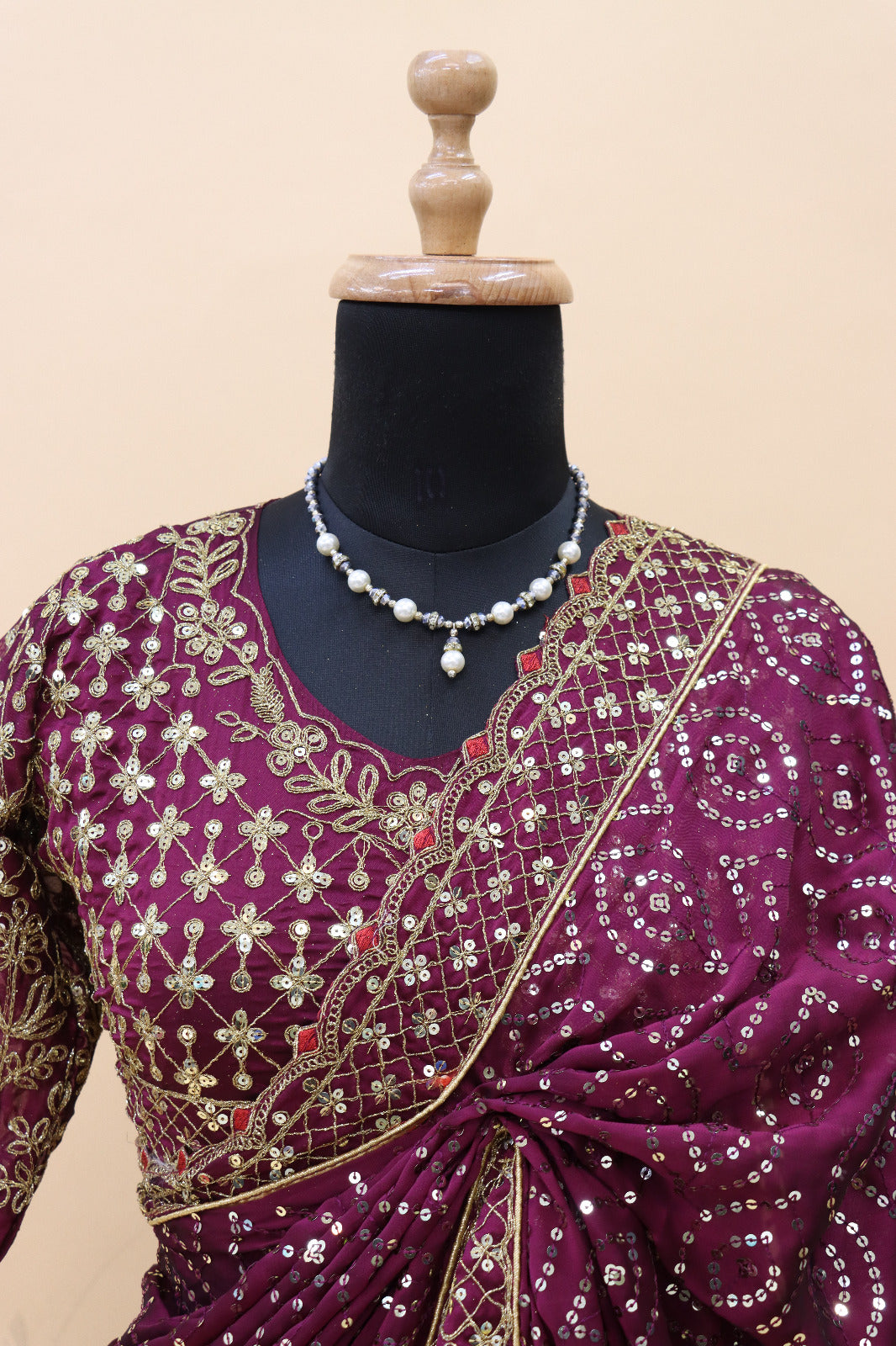 Kasturi Silk Georgette Saree with Heavy Zari & Dori Embroidery